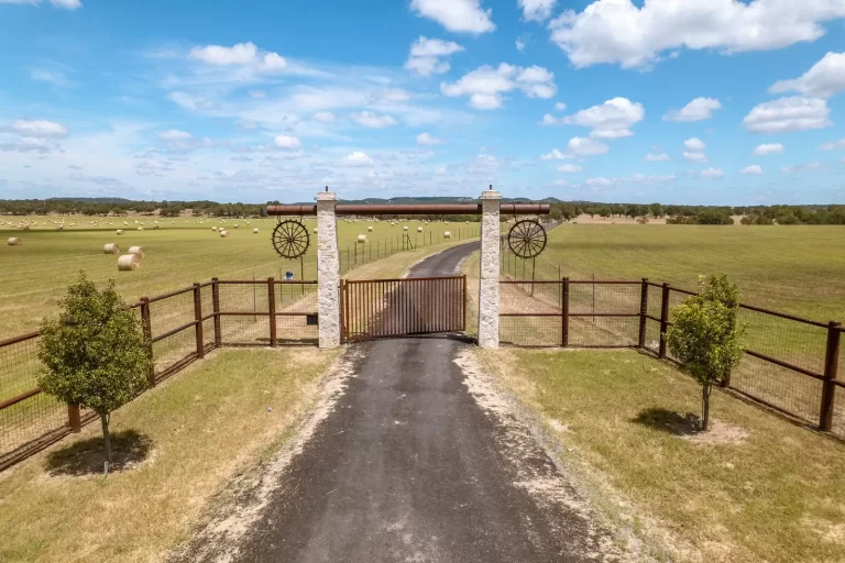a gate entrance to a ranch
